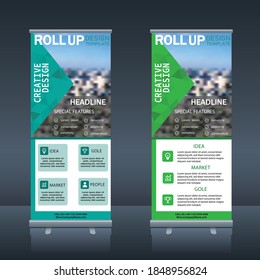 Roll Up , Pull Up , X Banner Modern Abstract Design Vector