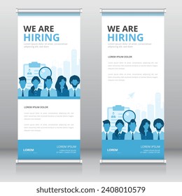 Roll up or retractable banner, standee, X-banner templates for effective recruitment and hiring process