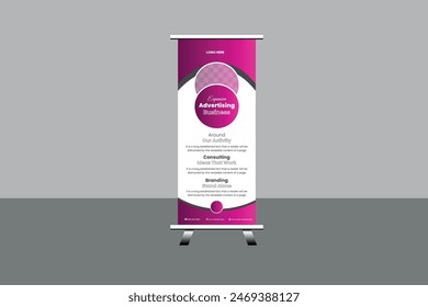 Roll up sale banner design template, abstract background, rull up design, modern x-banner