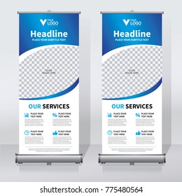 Roll up sale banner design template, abstract background, pull up design, modern x-banner, rectangle size.