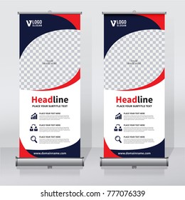 Roll up sale banner design template, abstract background, pull up design, modern x-banner, rectangle size.