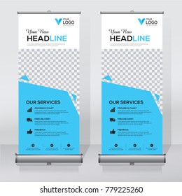 Roll up sale banner design template, abstract background, pull up design, modern x-banner, rectangle size.