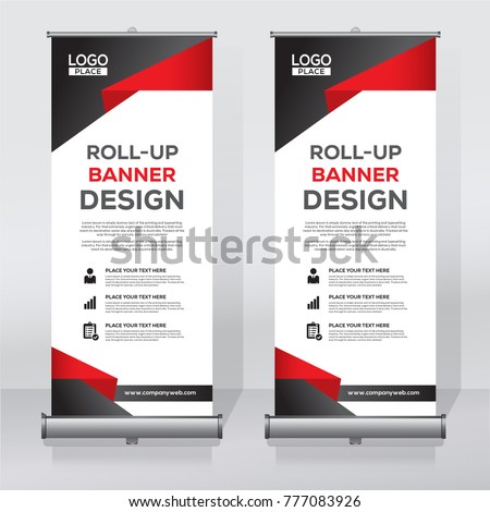  Roll Sale Banner Design Template Abstract Stock 