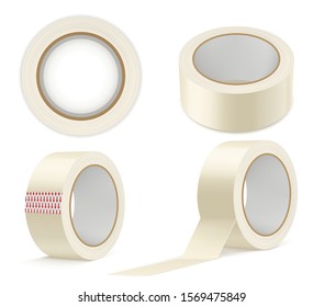 Roll Of Scotch Tape Isolated On White