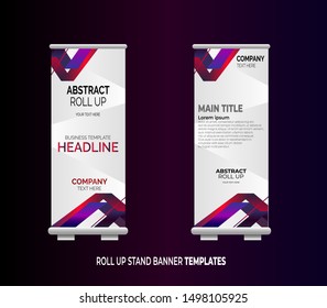 Roll up set. standee design. banner template, geometric Premium Vector