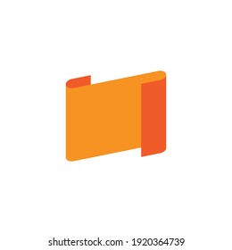 Roll shaped, folded ribbon, vector illustration