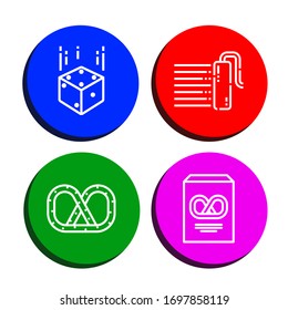 roll simple icons set. Contains such icons as Dice, Paint roller, Pretzel, can be used for web, mobile and logo