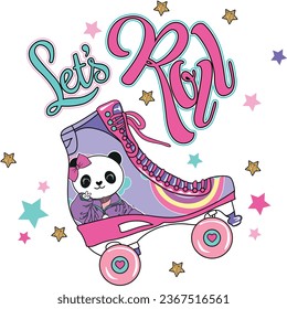 roll skate graphic tees for girl design bear