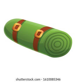 Roll sleeping bag icon. Cartoon of roll sleeping bag vector icon for web design isolated on white background