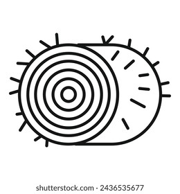 Roll stack nature icon outline vector. Haystack grass food. Straw wheat pile