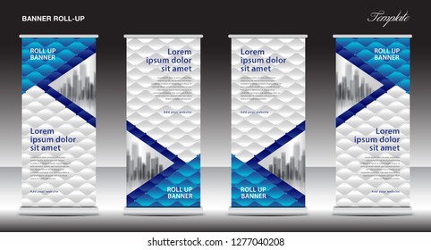 Roll up stand design, Modern Exhibition, Banner template, x-banner, pull up, Advertising Trend, events, display, j-flag, business flyer layout, Creative concept, Stock vector, advertisement, Eps