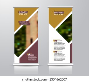 Roll up stand design. Vertical banner template for education, business, presentation, advertisement. Vector illustration.