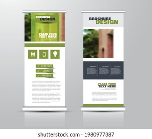 Diseño de la base de datos. Plantilla vertical de banner para educación, negocios, presentación, publicidad. Ilustración vectorial. Color verde.