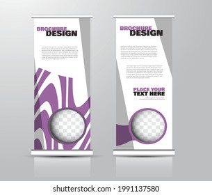 Diseño de la base de datos. Plantilla vertical de banner para educación, negocios, presentación, publicidad. Ilustración vectorial. Color púrpura.