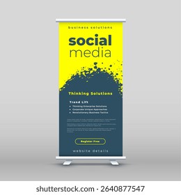 roll up standee cover page template for business promotion vector
