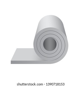 Roll steel, steel coil or sheet metal vector icon. Industrial product manufacturing or production from hot cold process with strength, hardness in factory. Raw materials for construction, machine part