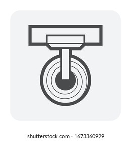 Roll steel, steel coil or sheet metal vector icon. Industrial product manufacture, production from hot cold process. Hanging on overhead crane in factory. Raw materials for construction, machine part.