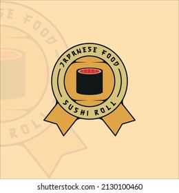 roll sushi logo vector illustration template icon graphic design. japanese food sign or symbol for restaurant and business cafe