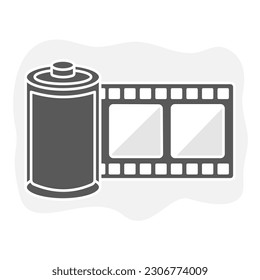roll tape record isolated icon on white background.