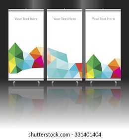Roll up template, abstract background