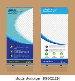 Roll up template. Vertical banner stand design. Business corporate concept, brochure or flyer. Vector illustration