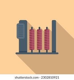 Roll thread icon flat vector. Cotton machine. Industry fabric
