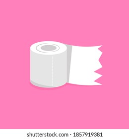 Roll tissue paper in flat style. vector illustration