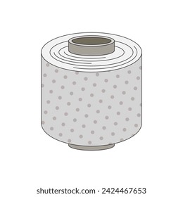 Roll tissue paper in flat style. vector illustration