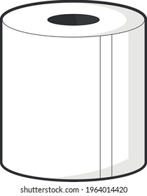 Roll of toilet paper. Bathroom item.