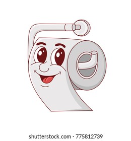  roll of toilet paper. a cartoon vector illustration