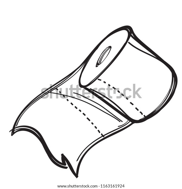 Download Roll Toilet Paper Contour Illustration Coloring Stock Vector (Royalty Free) 1163161924