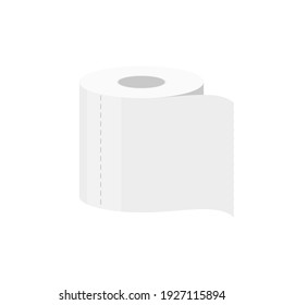 Roll of toilet paper. Flat design symbol. Vector illustration isolated on white background