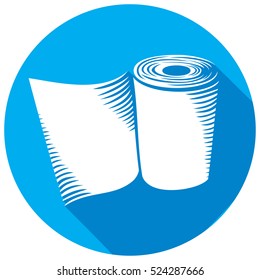 roll of toilet paper flat icon