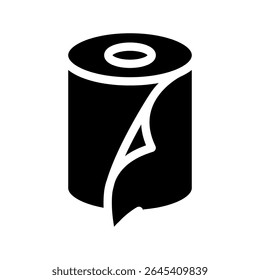 roll toilet paper glyph icon vector. roll toilet paper sign. isolated symbol illustration