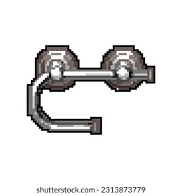 image vectorielle rétro au pixel près du porte-papier de toilette rouleau. porte-feuille de toilette en rouleau. vieille illustration vintage