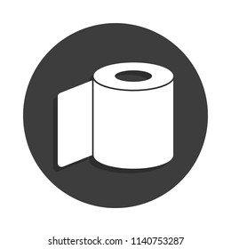 roll of toilet paper icon in Badge style with shadow 