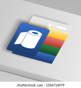 roll of toilet paper icon. From collection button icons
