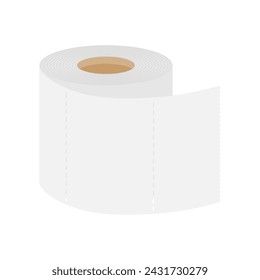 roll of toilet paper isolated, special paper for wiping, paper product used in sanitary and hygienic purposes