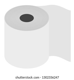 Roll of toilet paper isometrics. paper product used in sanitary and hygienic purposes.White background