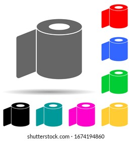 roll of toilet paper multi color style icon. Simple thin line, outline vector of web icons for ui and ux, website or mobile application