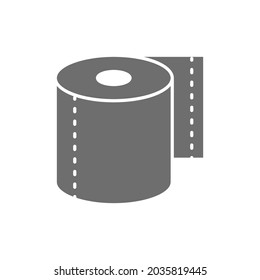 Roll of toilet paper, napkins grey icon.