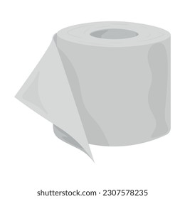 Roll of toilet paper on white background