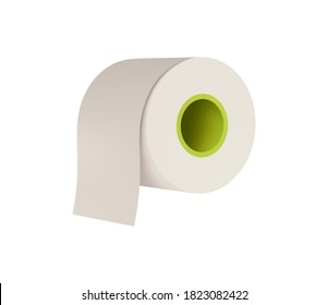 Roll of toilet paper realistic 3d design. Lavatory Hygiene Accessory. Tissue Product. Toilet Paper clean Roll. Vector illustration