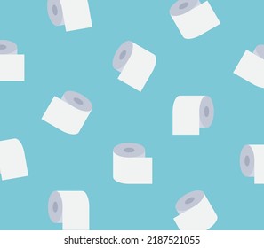 Rollo de papel higiénico patrón sin fisuras y el concepto de rollo de papel saludable ilustración vectorial plana.