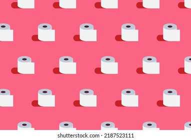 Rollo de papel higiénico patrón sin fisuras y el concepto de rollo de papel saludable ilustración vectorial plana.