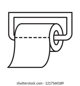 roll toilet tissue vector icon, modern design, outline style, black and white color 