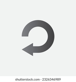 Roll Turn Left Arrow Vector Illustration Editable Color