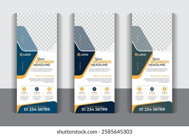 Roll up, roll up banner, rollup banner brochure flyer banner design template vector, Unique and modern style, Professional business roll up banner vertical template
