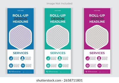Roll up, roll up banner, rollup banner brochure flyer banner design template vector, roll up design