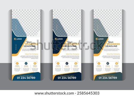 Roll up, roll up banner, rollup banner brochure flyer banner design template vector, Unique and modern style, Professional business roll up banner vertical template
